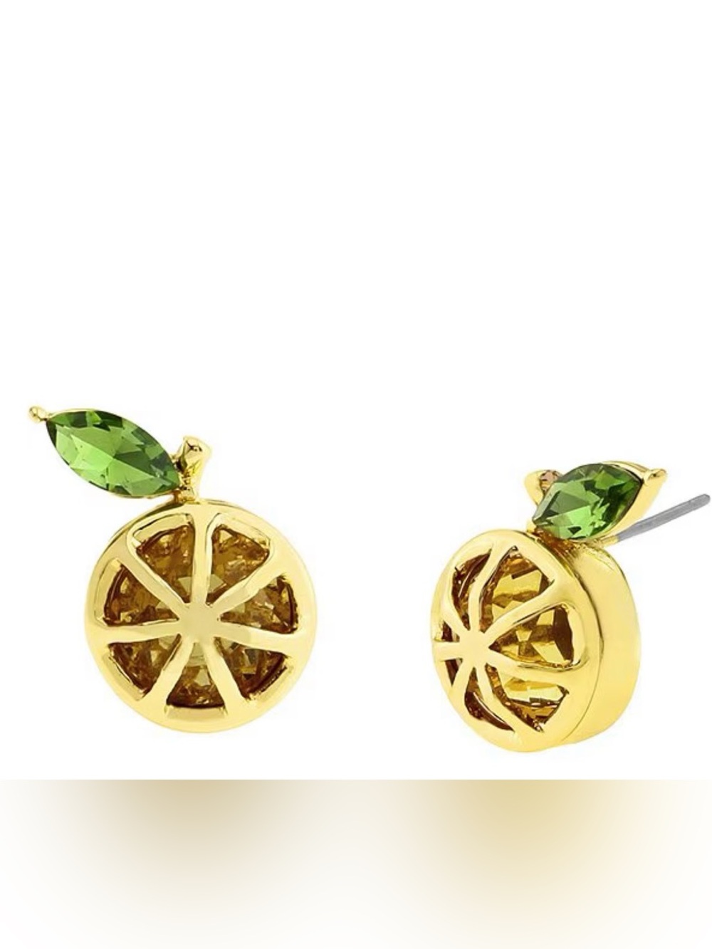Betsey Johnson Faux Stone Lemon Slice Stud Earrings